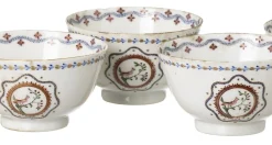 Chinesische Porzellankelchgläser von East India Company, 4er Set