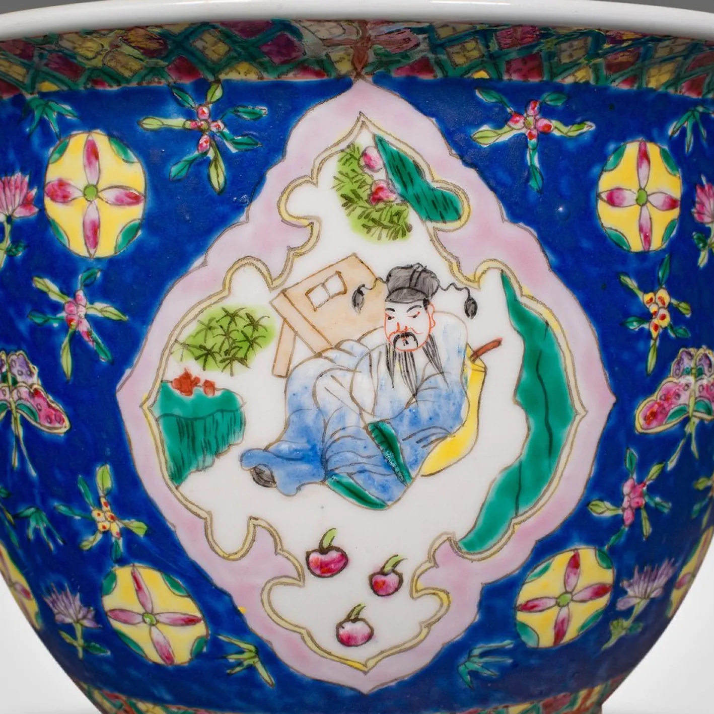Chinesischer dekorativer Übertopf, 1890er