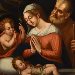 Circle of Giovanni Battista Ramenghi, Heilige Familie, 1620, Öl auf Leinwand, Gerahmt