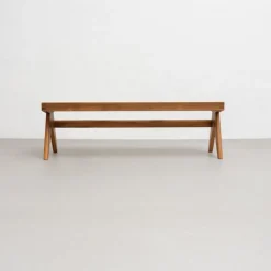 057 Civil Bank aus Holz & Gewebtem Wiener Rohrgeflecht von Pierre Jeanneret für Cassina