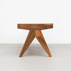 057 Civil Bank aus Holz & Wiener Geflecht von Pierre Jeanneret für Cassina