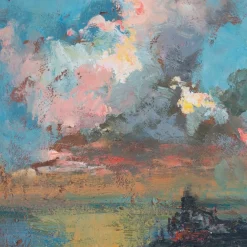 Coastal Sunset Cloud Study, Ölgemälde, Gerahmt