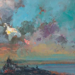 Coastal Sunset Cloud Study, Ölgemälde, Gerahmt