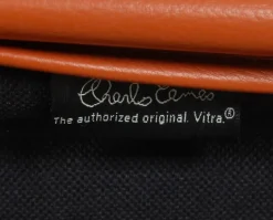 Cognacfarbener EA-105 Ledersessel von Charles Eames für Vitra, 2000er