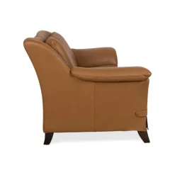 Cognacfarbenes 2-Sitzer Ledersofa & Sessel von Natuzzi, 2er Set