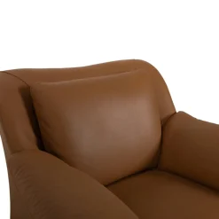 Cognacfarbenes 2-Sitzer Ledersofa & Sessel von Natuzzi, 2er Set