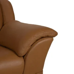 Cognacfarbenes 2-Sitzer Ledersofa & Sessel von Natuzzi, 2er Set