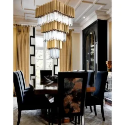 Collection Jupiter Kronleuchter aus Metall & Kristallglas von Jago