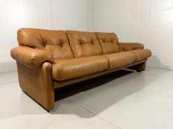 Coronado Ledersofa von Tobia & Afra Scarpa für B&B, 1970er