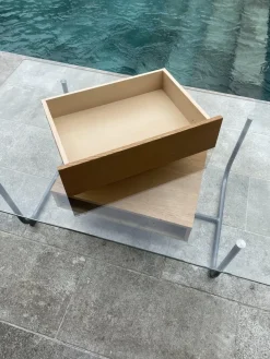 Couchtisch mit Holzgestell & Glasplatte von Ikea, 1990er