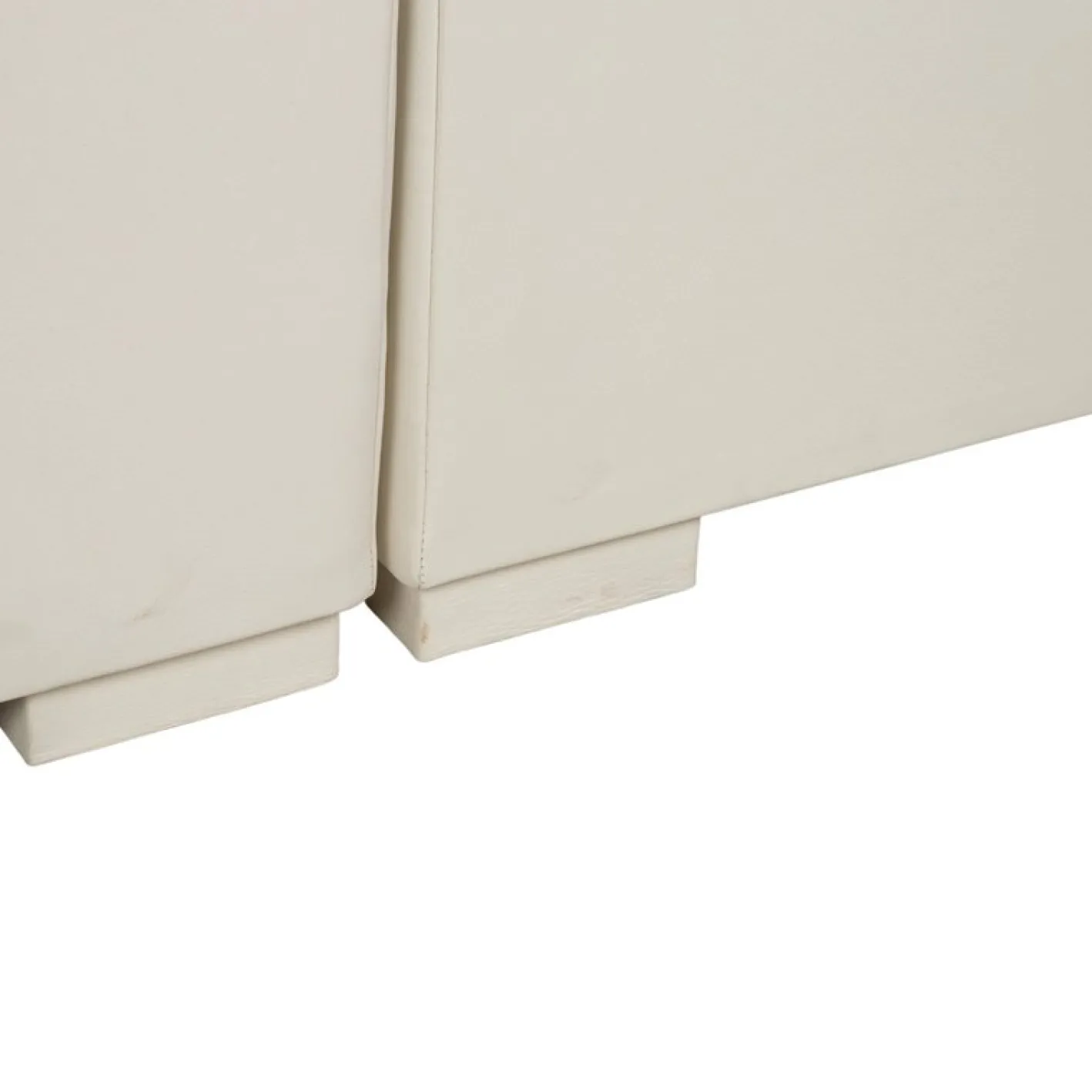 Cremefarbenes Ecksofa mit Fußhocker aus Leder von Baxter, 2er Set
