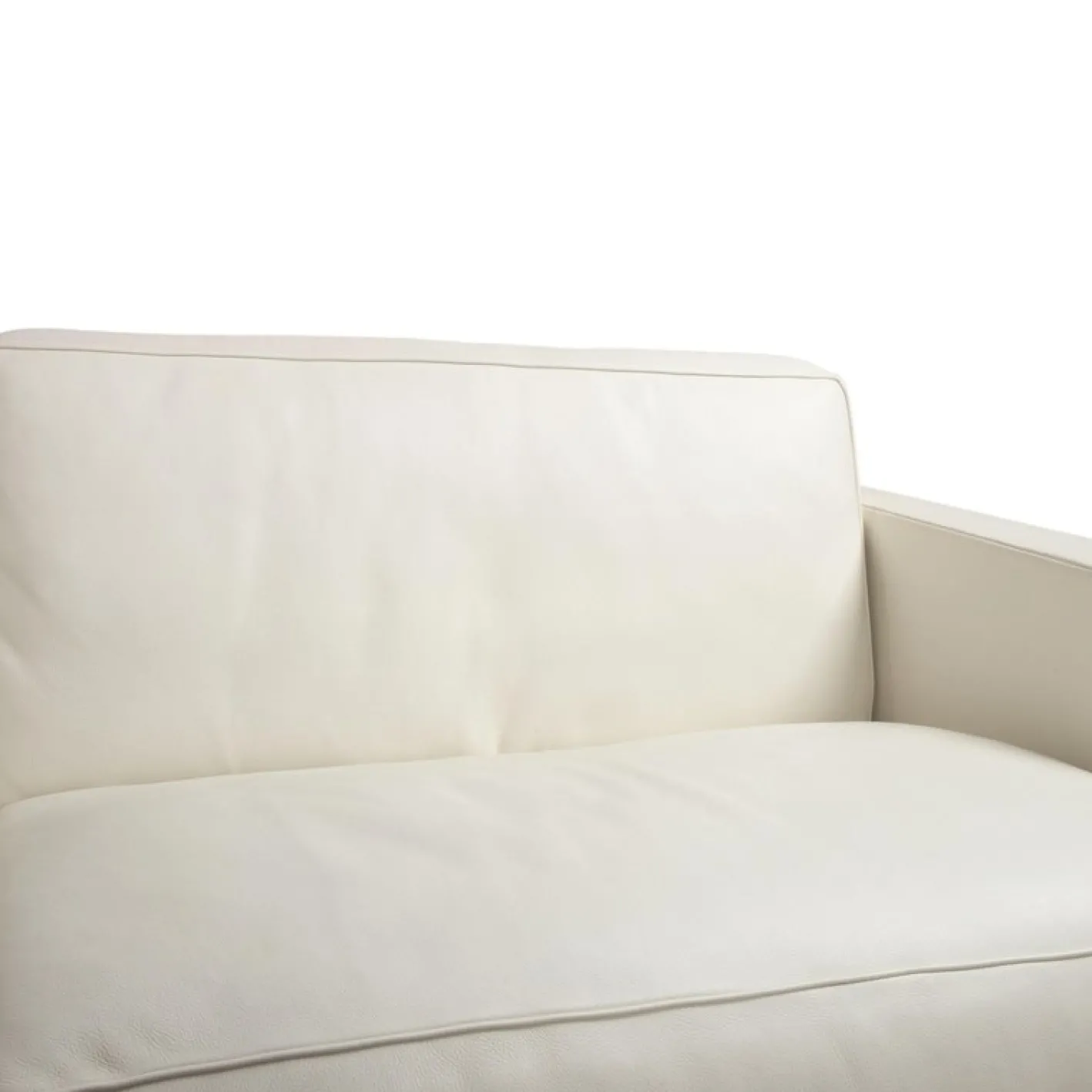 Cremefarbenes Ecksofa mit Fußhocker aus Leder von Baxter, 2er Set