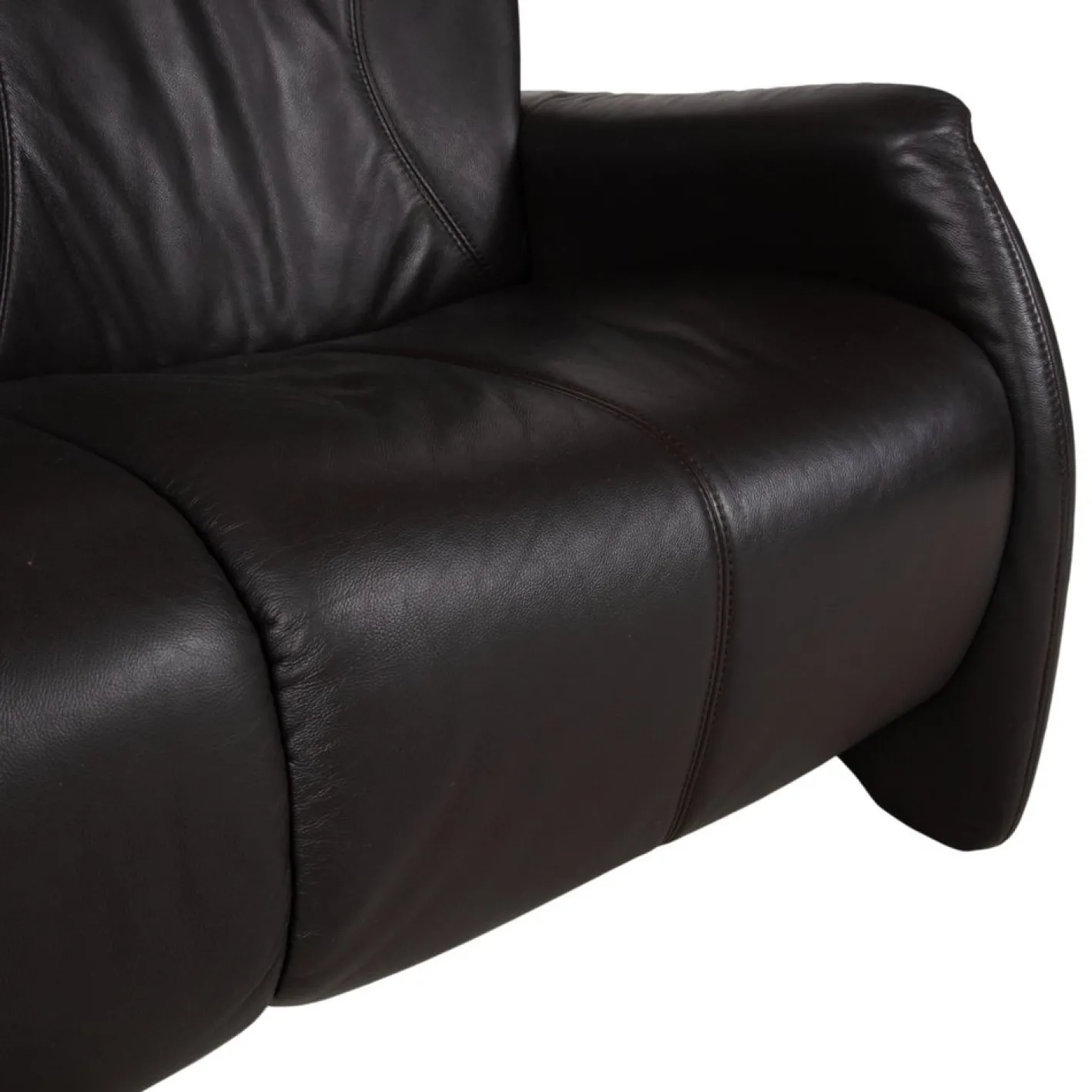 4571 Cumuly Leder Drei-Sitzer Sofa und Sessel in Anthrazitgrau mit Funktion von Himolla, 2er Set