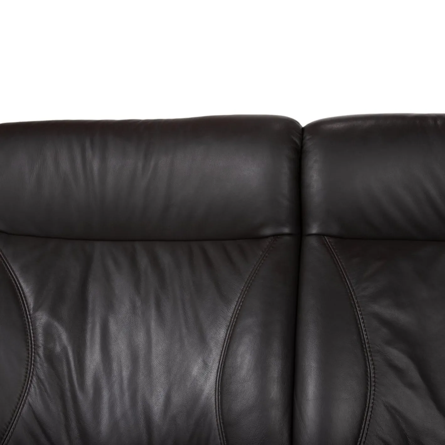 4571 Cumuly Leder Drei-Sitzer Sofa und Sessel in Anthrazitgrau mit Funktion von Himolla, 2er Set