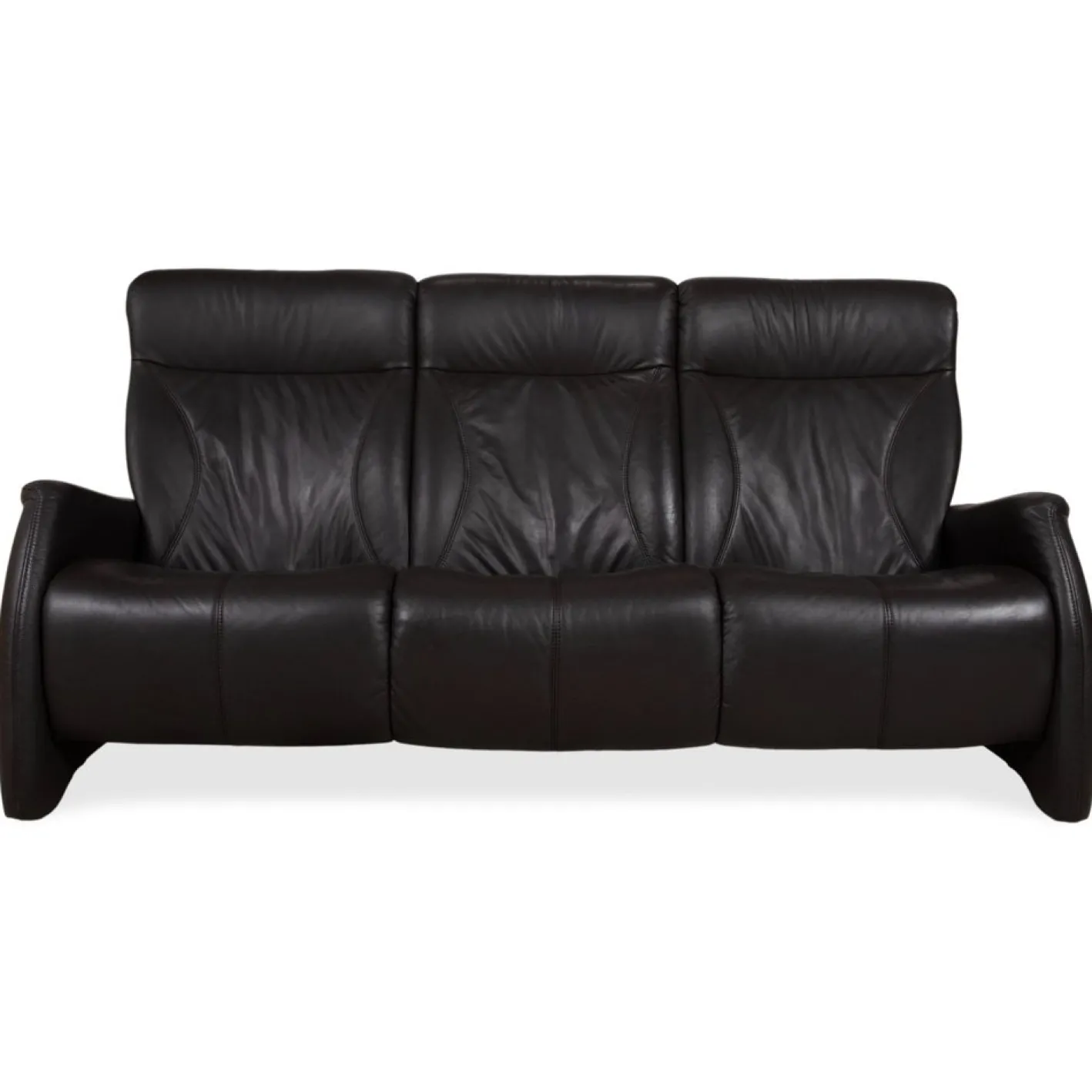 4571 Cumuly Leder Drei-Sitzer Sofa und Sessel in Anthrazitgrau mit Funktion von Himolla, 2er Set