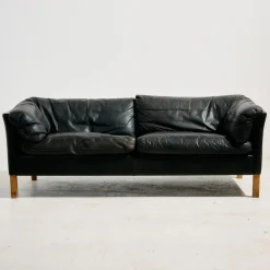 Danish Leather Sofa by Nielsen, 1970s