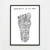 David Shrigley, Complexity of the Foot, 2020, Lithographie Poster, gerahmt