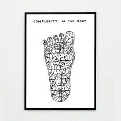 David Shrigley, Complexity of the Foot, 2020, Lithographie Poster, gerahmt
