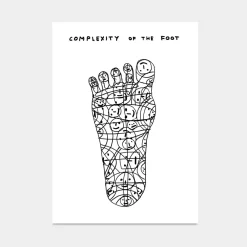 David Shrigley, Complexity of the Foot, 2020, Lithographie Poster, gerahmt
