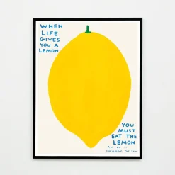 David Shrigley, When Life Gives You a Lemon, 2021, Lithographie Poster, gerahmt