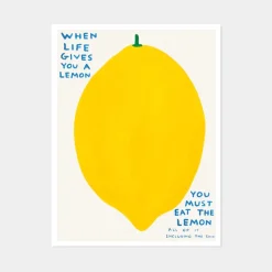 David Shrigley, When Life Gives You a Lemon, 2021, Lithographie Poster, gerahmt