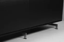 Delphi 3-Sitzer Sofa aus schwarzem Leder & Stahl von Hannes Wettstein, 2000er