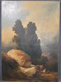 Der Konvoi am Fuße der Felsen, 1800, Öl auf Leinwand