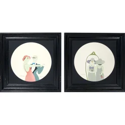 Deutsche Mid-Century Gemälde von Barbara Oldenburg, 5er Set
