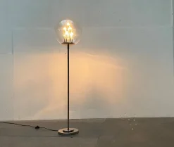 Deutsche Mid-Century Space Age Big Ball Planet Stehlampe aus Chrom & Glas von Doria Leuchten, 1960er