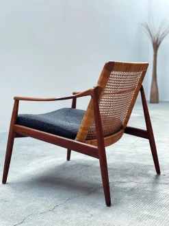 Deutsche Modell 400 Sessel aus Teak & Rattan von Hartmut Lohmeyer für Wilkhahn, 1960er, 2er Set