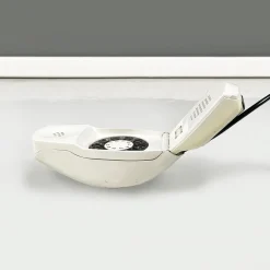Deutsches modernes weißes Telefon Mod. Zanuso Sapper zugeschriebener Grillo für Siemens, 1960er