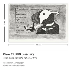 Diana Tillion, Dann kam die Fische ..., 1975, Lithographie