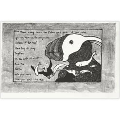 Diana Tillion, Dann kam die Fische ..., 1975, Lithographie