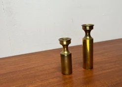Dänische Mid-Century Messing Kerzenhalter von Boyes Metalkunst, 1960er, 2er Set