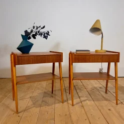 Dänische Nachttische aus Eiche, 1960er, 2er Set