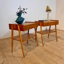 Dänische Nachttische aus Eiche, 1960er, 2er Set
