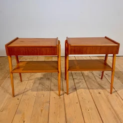 Dänische Nachttische aus Eiche, 1960er, 2er Set