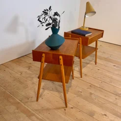 Dänische Nachttische aus Eiche, 1960er, 2er Set