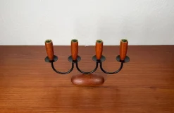 Dänischer Mid-Century String Teak Kerzenhalter, 1960er
