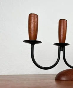 Dänischer Mid-Century String Teak Kerzenhalter, 1960er