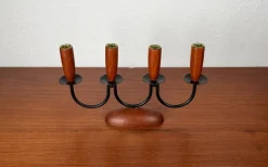 Dänischer Mid-Century String Teak Kerzenhalter, 1960er