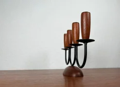 Dänischer Mid-Century String Teak Kerzenhalter, 1960er