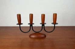 Dänischer Mid-Century String Teak Kerzenhalter, 1960er
