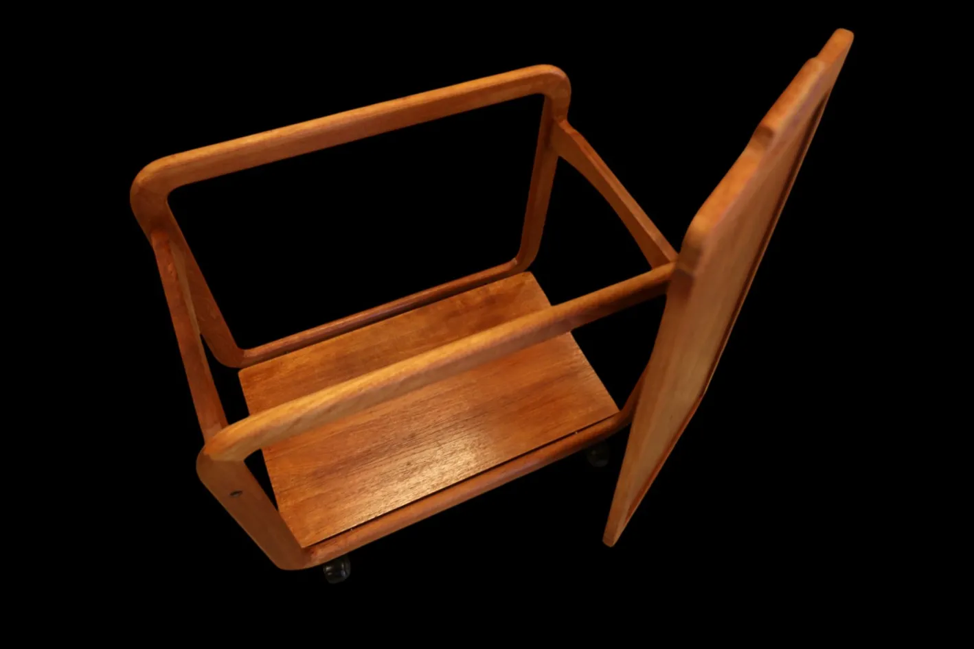 Dänischer Teak Servierwagen mit losem Tablett, 1960er