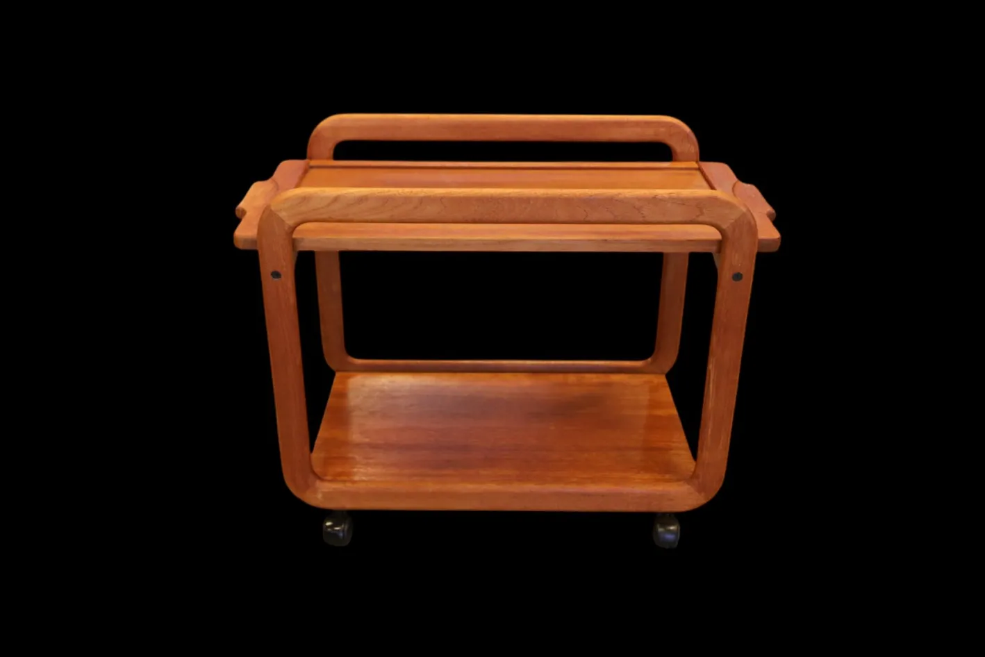 Dänischer Teak Servierwagen mit losem Tablett, 1960er