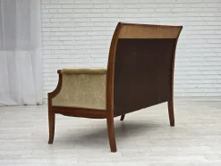 Dänisches 2-Sitzer Sofa aus Möbel Velours und Lackiertem Teakholz, 1950er