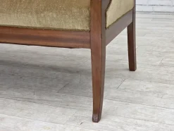 Dänisches 2-Sitzer Sofa aus Möbel Velours und Lackiertem Teakholz, 1950er