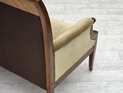 Dänisches 2-Sitzer Sofa aus Möbel Velours und Lackiertem Teakholz, 1950er