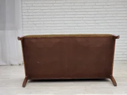 Dänisches 2-Sitzer Sofa aus Möbel Velours und Lackiertem Teakholz, 1950er