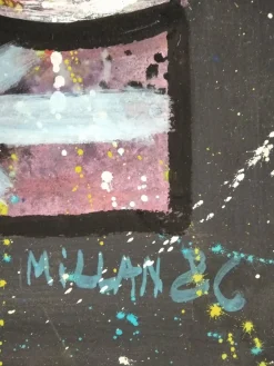 Domingo Millan, Komposition, 1986, Mixed Media auf Papier